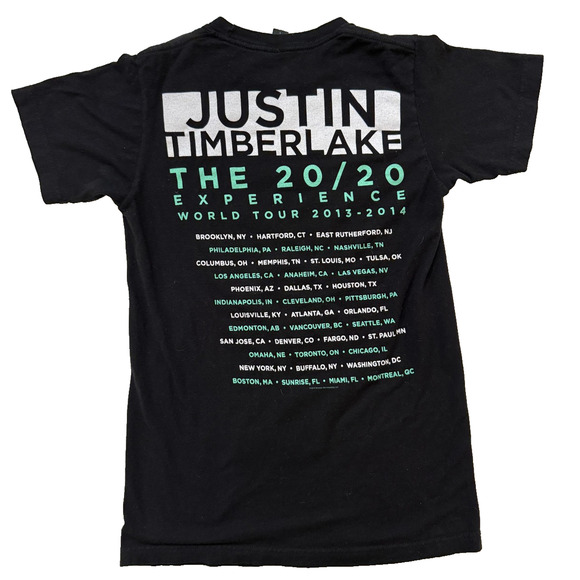Justin Timberlake TShirt Mens Small Black 20/20 Experience Tour 2013 Pop Tee - Picture 6 of 7